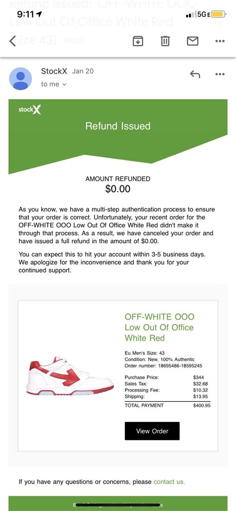 why did stockx refund me